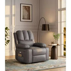 Fauteuil inclinable de massage, fauteuil inclinable pivotant en cuir PU pour salon, chambre de bébé ou cinéma maison, canapé inclinable ergonomique avec porte-gobelets