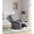Fauteuil inclinable de massage, fauteuil inclinable pivotant en cuir PU pour salon, chambre de bébé ou cinéma maison, canapé inclinable ergonomique avec porte-gobelets