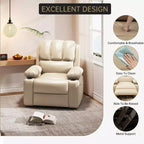 Fauteuil inclinable de massage, fauteuil inclinable pivotant en cuir PU pour salon, chambre de bébé ou cinéma maison, canapé inclinable ergonomique avec porte-gobelets