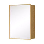 Armoire murale de salle de bain avec miroir, armoire de rangement en bois de chêne avec étagères réglables pour l'organisation de la salle de bain