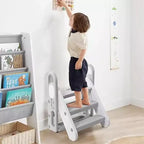 Tabouret pliant pour enfants pour lavabo de salle de bain, tabouret réglable à 3 marches pour tout-petits avec poignées, pour l'apprentissage de la propreté, échelle de nurserie
