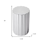 Table d'appoint bloc HomeRoots 18 en acier inoxydable argenté