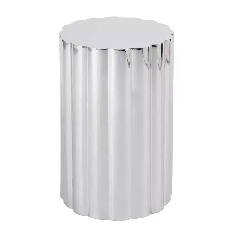 Table d'appoint bloc HomeRoots 18 en acier inoxydable argenté