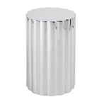 Table d'appoint bloc HomeRoots 18 en acier inoxydable argenté