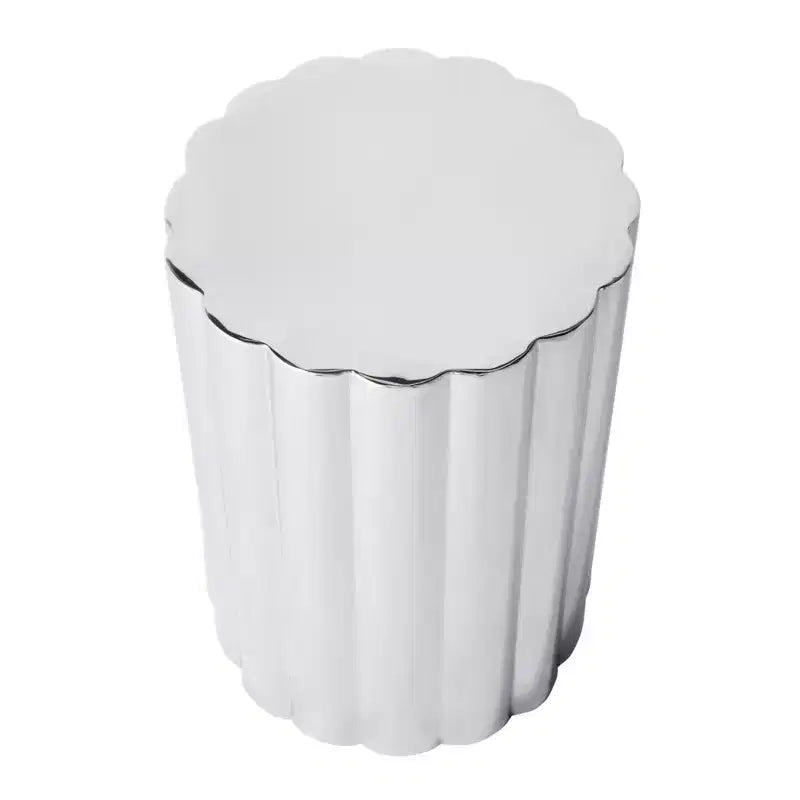 Table d'appoint bloc HomeRoots 18 en acier inoxydable argenté