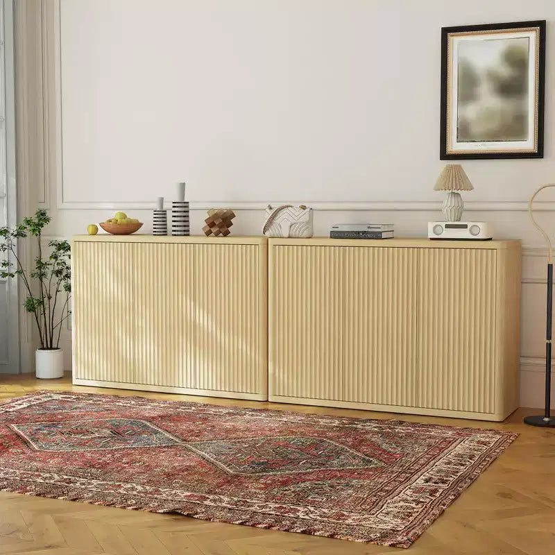 46,7 Buffet de salle à manger, Meuble de bar à café pour entrée, Meuble TV, Buffet bas en bois pour cuisine et salon
