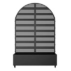 MAYEERTY 72x47 Jardinière arquée en fer noir avec treillis, ensemble de 3 pièces pour décoration de jardin, terrasse et balcon