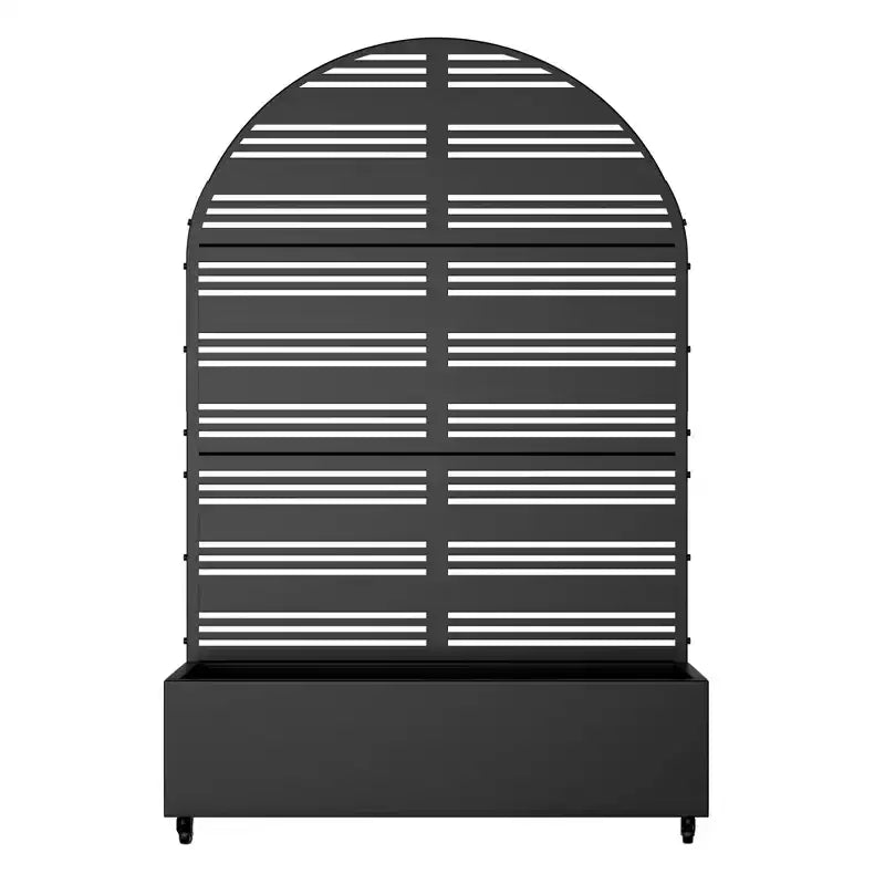 MAYEERTY 72x47 Jardinière arquée en fer noir avec treillis, ensemble de 3 pièces pour décoration de jardin, terrasse et balcon