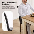 Okak Lot de 2 chaises de salle à manger à dossier haut en PU avec garniture cloutée, chaises de salle à manger d'appoint sans accoudoirs pour salle à manger, cuisine