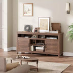 Meuble TV de 160 cm, consoles TV de style ferme moderne pour salon avec étagères réglables, meuble TV pour maison/bureau