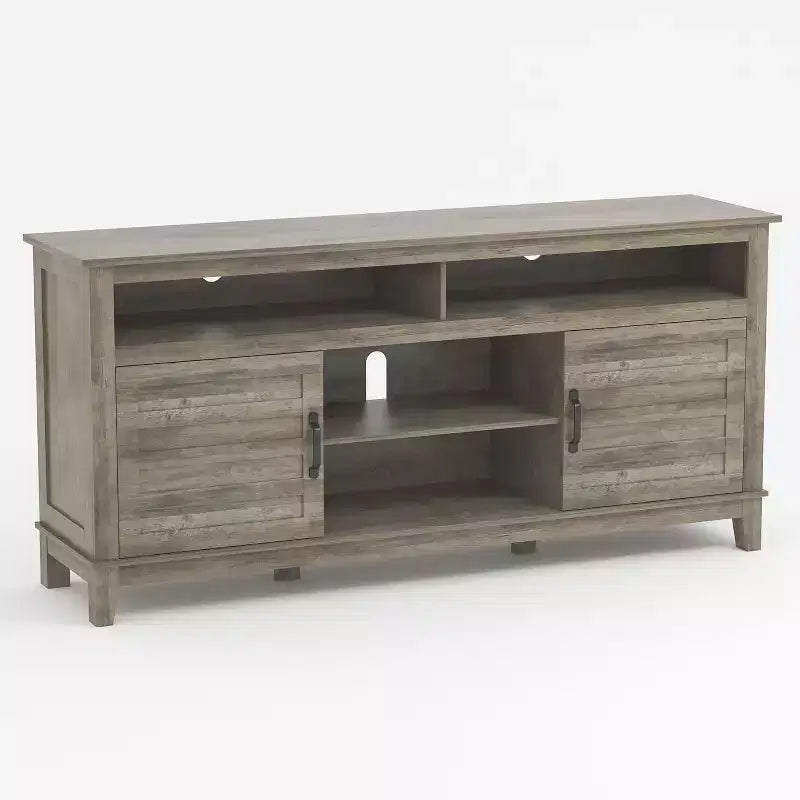 Meuble TV de 160 cm, consoles TV de style ferme moderne pour salon avec étagères réglables, meuble TV pour maison/bureau