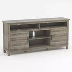 Meuble TV de 160 cm, consoles TV de style ferme moderne pour salon avec étagères réglables, meuble TV pour maison/bureau