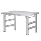 Table pliante en acier inoxydable, table de travail portable pliable à niveau unique 48 x 24