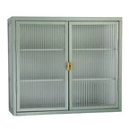 Double Glass Door Wall Cabinet Storage Cabinets with Enough Storage Space, Doors Detachable Shelves Wall Cabinet Practical Tool Storage Chest