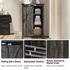 Commode de chambre AMERLIFE style ferme avec tiroirs, armoire de rangement avec portes coulissantes de grange, meuble TV organisateur