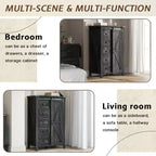 Commode de chambre AMERLIFE style ferme avec tiroirs, armoire de rangement avec portes coulissantes de grange, meuble TV organisateur