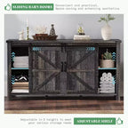 Commode de chambre AMERLIFE style ferme avec tiroirs, armoire de rangement avec portes coulissantes de grange, meuble TV organisateur