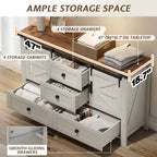 Commode de chambre AMERLIFE style ferme avec tiroirs, armoire de rangement avec portes coulissantes de grange, meuble TV organisateur