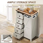 Commode de chambre AMERLIFE style ferme avec tiroirs, armoire de rangement avec portes coulissantes de grange, meuble TV organisateur