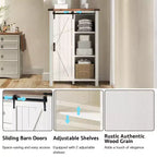 Commode de chambre AMERLIFE style ferme avec tiroirs, armoire de rangement avec portes coulissantes de grange, meuble TV organisateur