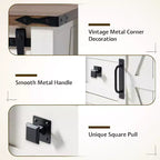 Commode de chambre AMERLIFE style ferme avec tiroirs, armoire de rangement avec portes coulissantes de grange, meuble TV organisateur
