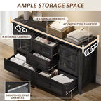 Commode de chambre AMERLIFE style ferme avec tiroirs, armoire de rangement avec portes coulissantes de grange, meuble TV organisateur
