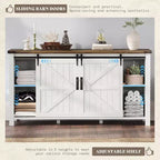 Commode de chambre AMERLIFE style ferme avec tiroirs, armoire de rangement avec portes coulissantes de grange, meuble TV organisateur
