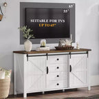 Commode de chambre AMERLIFE style ferme avec tiroirs, armoire de rangement avec portes coulissantes de grange, meuble TV organisateur