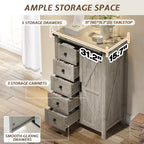 Commode de chambre AMERLIFE style ferme avec tiroirs, armoire de rangement avec portes coulissantes de grange, meuble TV organisateur