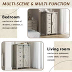 Commode de chambre AMERLIFE style ferme avec tiroirs, armoire de rangement avec portes coulissantes de grange, meuble TV organisateur