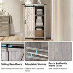 Commode de chambre AMERLIFE style ferme avec tiroirs, armoire de rangement avec portes coulissantes de grange, meuble TV organisateur