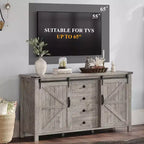 Commode de chambre AMERLIFE style ferme avec tiroirs, armoire de rangement avec portes coulissantes de grange, meuble TV organisateur