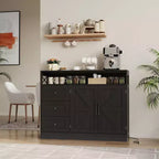 Meuble buffet de ferme CuisinSmart avec rangement et prise de courant intégrée, armoire de salle à manger avec 2 portes et 3 tiroirs pour salon et salle à manger