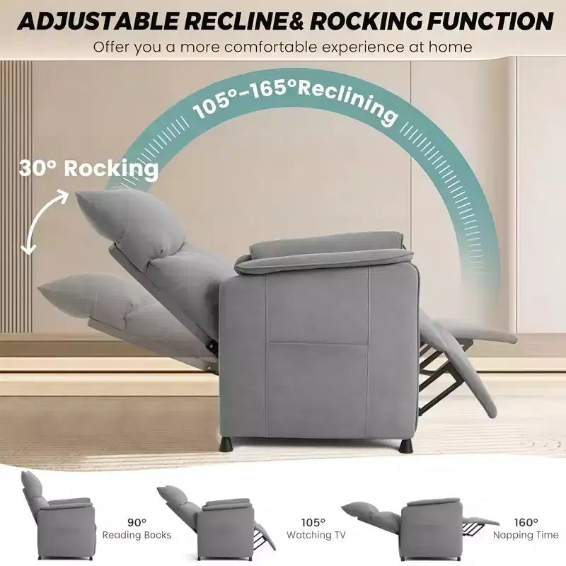 Fauteuil inclinable électrique GustoWave avec massage et chauffage, fauteuil inclinable simple réglable, fauteuil de cinéma maison