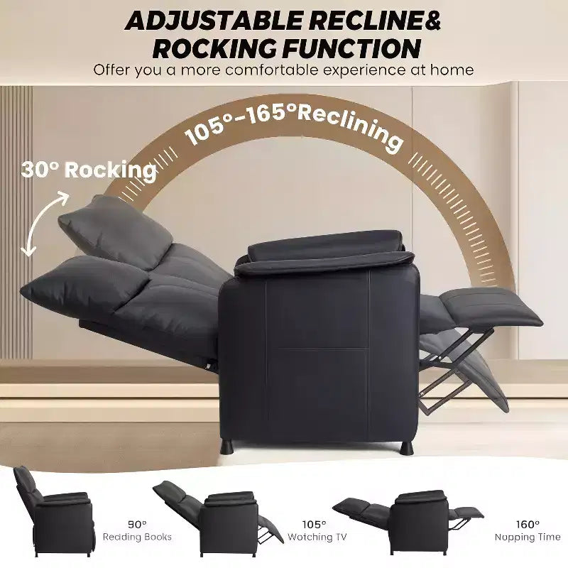 Fauteuil inclinable électrique GustoWave avec massage et chauffage, fauteuil inclinable simple réglable, fauteuil de cinéma maison