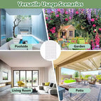 MAYEERTY 72x47 Écran de confidentialité extérieur naturel blanc, séparateur pliable naturel en 6 pièces pour jardin et cour arrière