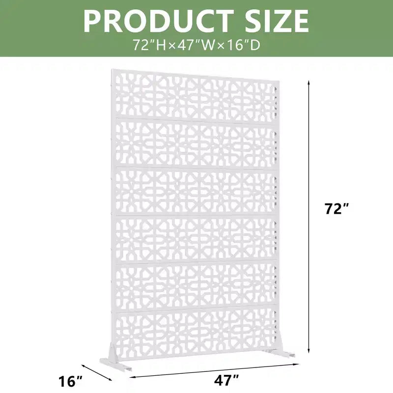 MAYEERTY 72x47 Écran de confidentialité extérieur naturel blanc, séparateur pliable naturel en 6 pièces pour jardin et cour arrière