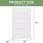 MAYEERTY 72x47 Écran de confidentialité extérieur naturel blanc, séparateur pliable naturel en 6 pièces pour jardin et cour arrière