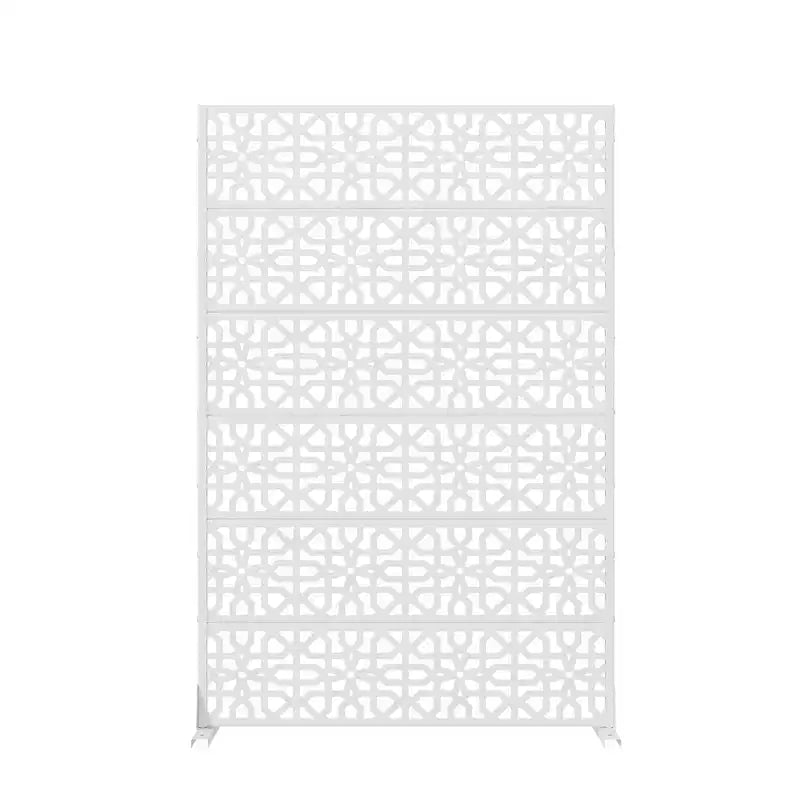 MAYEERTY 72x47 Écran de confidentialité extérieur naturel blanc, séparateur pliable naturel en 6 pièces pour jardin et cour arrière