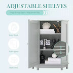 Meuble de Rangement d'Angle Okak pour Salle de Bain avec 3 Étagères Réglables, Meuble de Rangement sur Pied, Organisateur d'Angle de Salle de Bain