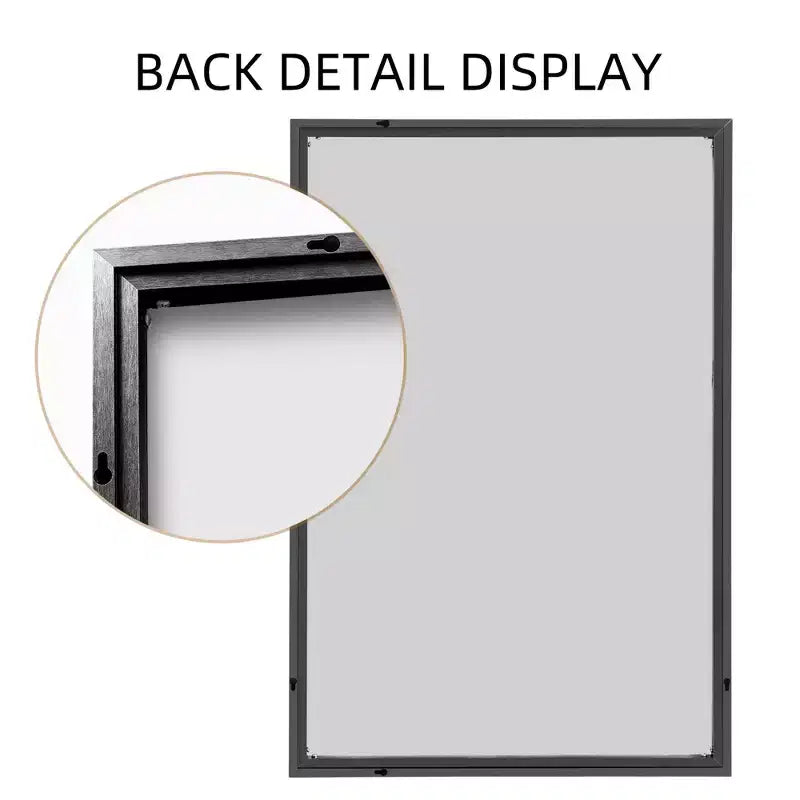 Miroir suspendu MAYEERTY en alliage d'aluminium, bords fins, rectangulaire à angle droit, doré, 38x26x1 pouces, double face
