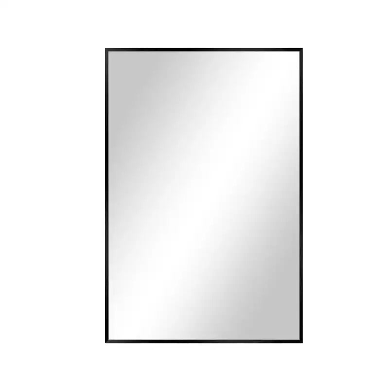 Miroir suspendu MAYEERTY en alliage d'aluminium, bords fins, rectangulaire à angle droit, doré, 38x26x1 pouces, double face