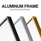 Miroir suspendu MAYEERTY en alliage d'aluminium, bords fins, rectangulaire à angle droit, doré, 38x26x1 pouces, double face