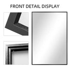 Miroir suspendu MAYEERTY en alliage d'aluminium, bords fins, rectangulaire à angle droit, doré, 38x26x1 pouces, double face
