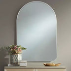 Miroir suspendu MAYEERTY en alliage d'aluminium, bords fins, rectangulaire à angle droit, doré, 38x26x1 pouces, double face