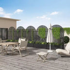Jardinière MAYEERTY avec treillis en fer noir, ligne parallèle Arch 01 Style 72x35x16in, ensemble de 3 pièces