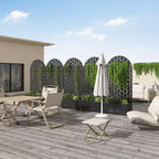 MAYEERTY Jardinière avec treillis Arche noire en fer Style 01 183x89x41cm Lot de 3 pièces