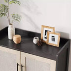 Meuble à chaussures Acekool 6 niveaux en rotin – Organiseur avec étagères réglables et portes pour entrée, couloir et dressing, tissage naturel