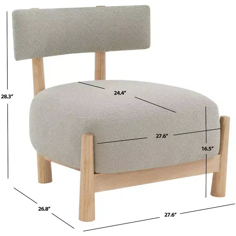 Fauteuil d'appoint Edwardina Boucle - SFV5112 - Taupe/Naturel - Safavieh Couture