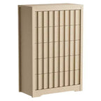 Commode à 5 tiroirs cannelés pour chambre à coucher, Commode moderne, Façades cannelées, Commode de rangement en bois pour chambre à coucher, salon